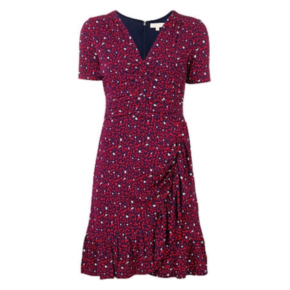 Michael Kors Heart Print Ruched Matte Jersey Dress - Picture 4 of 4